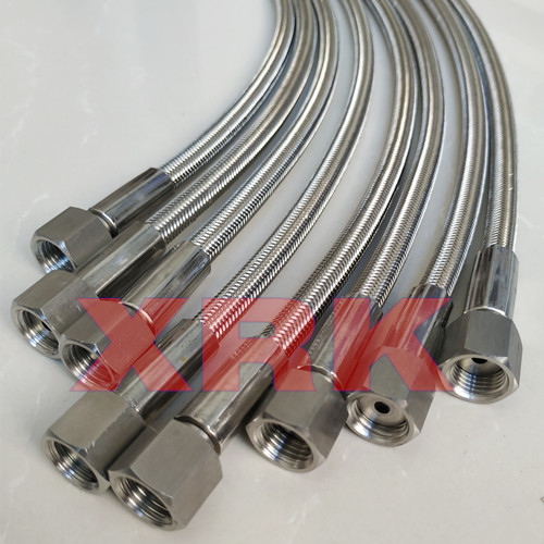 NPT thread stainless steel flexible PTFE hose